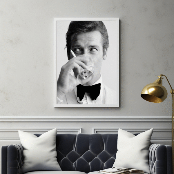Shaken Not Stirred Black And White Movie Wall Art PRINTABLE ART, Vintage Movie Art, Hollywood Stars, Glam Decor, Luxury Fashion Wall Art, Black And White Prints - AlloFlare