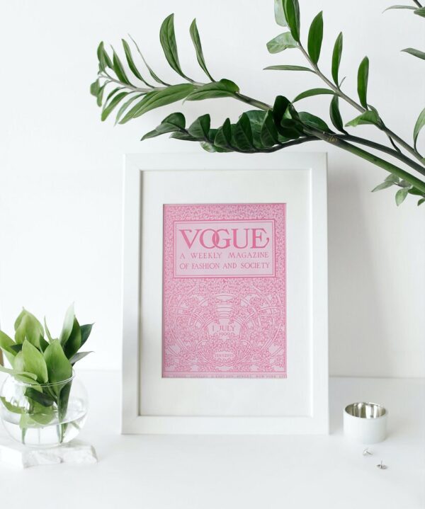 Vogue Luxury Fashion Poster PRINTABLE, Vintage Magazine Art Cover, Vogue Poster, Luxury Fashion Wall Art, Retro Magazine Posters, Pink