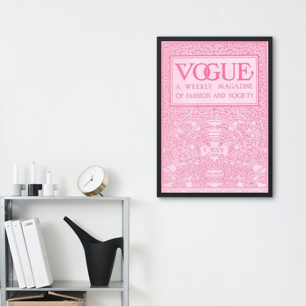 Vogue Luxury Fashion Poster PRINTABLE, Vintage Magazine Art Cover, Vogue Poster, Luxury Fashion Wall Art, Retro Magazine Posters, Pink