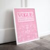 Vogue Luxury Fashion Poster PRINTABLE, Vintage Magazine Art Cover, Vogue Poster, Luxury Fashion Wall Art, Retro Magazine Posters, Pink