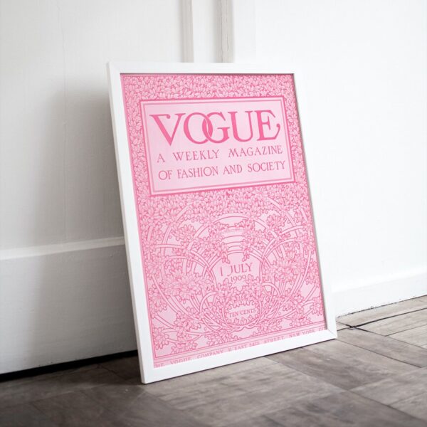 Vogue Luxury Fashion Poster PRINTABLE, Vintage Magazine Art Cover, Vogue Poster, Luxury Fashion Wall Art, Retro Magazine Posters, Pink