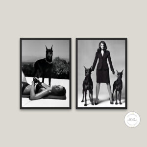 Set of 2 Luxury Fashion Dog DIGITAL ART PRINTS, Doberman Poster, Luxury Fashion Wall Art, Printable Dog Photo, Designer Wall Art, Hypebeast | Posters, Prints, & Visual Artwork | art for bedroom, art ideas for bedroom walls, art printables, bathroom wall art printables, bedroom art, bedroom pictures, bedroom wall art, bedroom wall art ideas, bedroom wall painting, black and white, black white prints, buy digital prints online, canvas wall art for living room, cool hypebeast wall art, couture fashion wall art