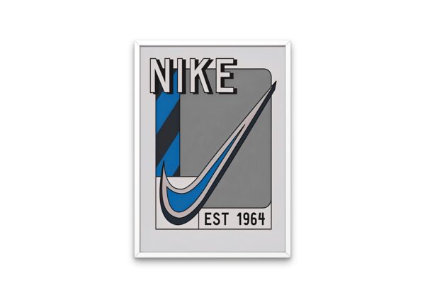 Vintage 1964 Retro Poster Blue & Gray DIGITAL DOWNLOAD, Hypebeast Printable Wall Art, Trendy Poster, Aesthetic sneaker poster, just do it